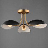 Maxim - 10823BKNAB - Three Light Semi Flush Mount - Maris - Black / Natural Aged Brass