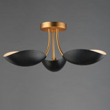 Maxim - 10823BKNAB - Three Light Semi Flush Mount - Maris - Black / Natural Aged Brass