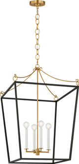 Visual Comfort Studio - KSC1194MBK - Four Light Lantern - Carlyle - Midnight Black | Burnished Brass