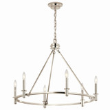 Kichler - 52705PN - Six Light Chandelier - Carrick - Polished Nickel