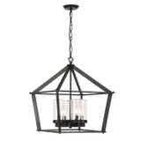 Uttermost - 21665 - Four Light Pendant - Evanston - Matte Black