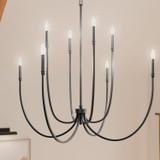 Kichler - 52699BK - Eight Light Foyer Chandelier - Malene - Black