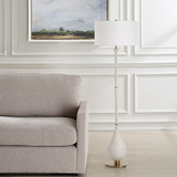 Uttermost - 30461 - One Light Floor Lamp - Dewdrop - Brushed Antique Brass