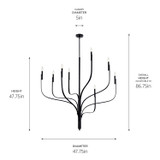 Kichler - 52675BK - Eight Light Chandelier - Livadia - Black