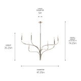 Kichler - 52674PN - Six Light Chandelier - Livadia - Polished Nickel