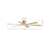 Minka Aire - F785L-WTO - 65" Ceiling Fan - Brisano - White Oak