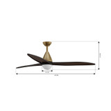 Minka Aire - F757L-HBR/DB - 64" Ceiling Fan - Fleur - Heritage Brass