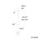 W.A.C. Lighting - PD-60506-27-WT - LED Pendant - Pedistal - White