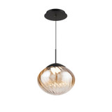 W.A.C. Lighting - PD407609-BKAM - LED Pendant - Swazey - Black/Amber Glass