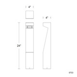 W.A.C. Lighting - 6703-30BK - LED Bollard - Even - Black on Aluminum