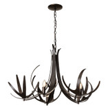 Hubbardton Forge - 101325-SKT-07 - Caribou 5-Light Chandelier - Caribou - Dark Smoke