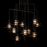 Hubbardton Forge - 131156-SKT-STND-14-II0728 - Tura 10-Light Seeded Glass Mobile Pendant - Tura - Oil Rubbed Bronze