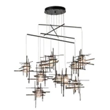 Hubbardton Forge - 131156-SKT-STND-14-II0728 - Tura 10-Light Seeded Glass Mobile Pendant - Tura - Oil Rubbed Bronze