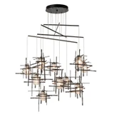 Hubbardton Forge - 131156-SKT-STND-14-II0728 - Tura 10-Light Seeded Glass Mobile Pendant - Tura - Oil Rubbed Bronze