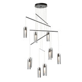 Hubbardton Forge - 131154-SKT-STND-89-ZM0065 - Exos 10-Light Mobile Pendant - Exos - Ink