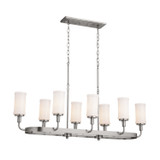 Kichler - 52453CLP - Eight Light Linear Chandelier - Vetivene - Classic Pewter