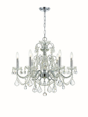 Crystorama - 3226-CH-CL-MWP - Six Light Chandelier - Imperial - Polished Chrome