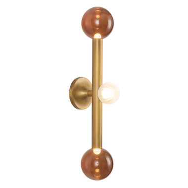 Kuzco Lighting - WS32823-VB/AM - LED Vanity Light - Reese - Vintage Brass/Amber Glass