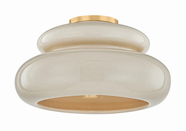 Mitzi - H1145501-AGB/CBR - One Light Semi Flush Mount - Pia - Aged Brass