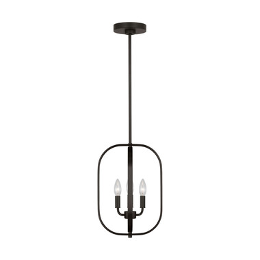 Generation Lighting - GLC1293MBK - Three Light Chandelier - Loretto - Midnight Black