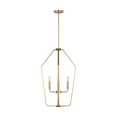 Generation Lighting - GLC1274SB - Four Light Chandelier - Kennan - Satin Brass