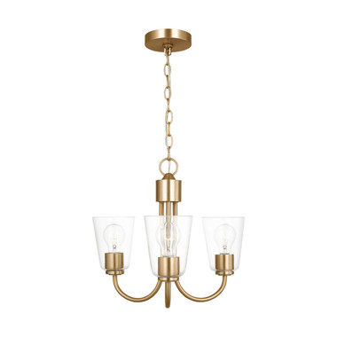 Generation Lighting - GLC1153SB - Three Light Chandelier - Miles - Satin Brass