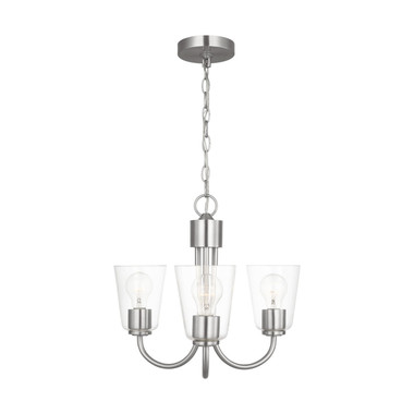 Generation Lighting - GLC1153BS - Three Light Chandelier - Miles - Brushed Nickel