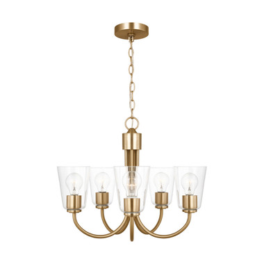 Generation Lighting - GLC1145SB - Five Light Chandelier - Miles - Satin Brass
