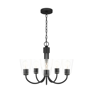 Generation Lighting - GLC1145MBK - Five Light Chandelier - Miles - Midnight Black