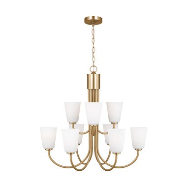 Generation Lighting - GLC1139SB - Nine Light Chandelier - Miles - Satin Brass