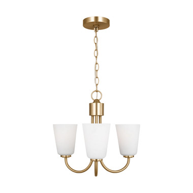 Generation Lighting - GLC1123SB - Three Light Chandelier - Miles - Satin Brass