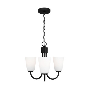 Generation Lighting - GLC1123MBK - Three Light Chandelier - Miles - Midnight Black