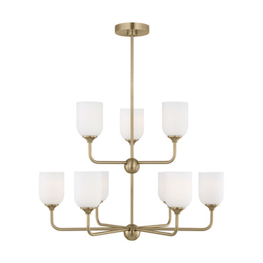 Generation Lighting - GLC1109EN3/SB - Nine Light Chandelier - Emile - Satin Brass