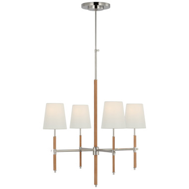 Visual Comfort Signature - TOB 5580PN/NAT-NAT - LED Chandelier - Bryant Wrapped - Polished Nickel and Natural Leather