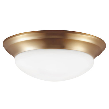 Generation Lighting. - 75436-848 - Three Light Flush Mount - Nash - Satin Brass