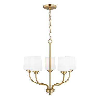 Generation Lighting. - 3102805EN3-848 - Five Light Chandelier - Windom - Satin Brass