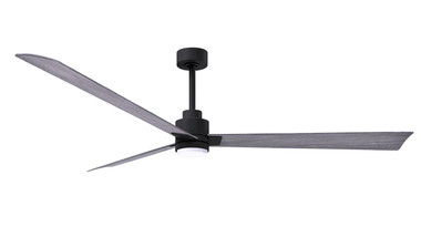 Matthews Fan Company - AKLK-BK-BW-72 - 72"Ceiling Fan - Alessandra - LK - Matte Black