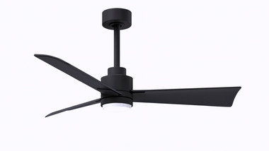 Matthews Fan Company - AKLK-BK-BK-42 - 42"Ceiling Fan - Alessandra - LK - Matte Black