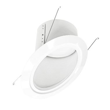 Nora Lighting - NLRS-6S12L130W - LED Baffle Trim - Rec Slope 6" Trim - White Baffle / White Flange