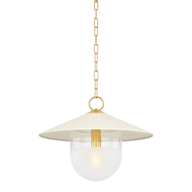Mitzi - H926701S-AGB/SCR - One Light Pendant - Ressi - Aged Brass/Soft Cream
