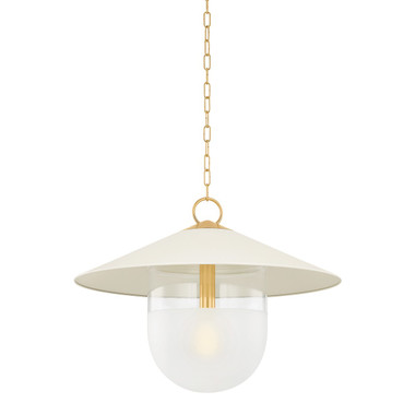 Mitzi - H926701L-AGB/SCR - One Light Pendant - Ressi - Aged Brass/Soft Cream