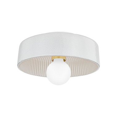 Mitzi - H778501-AGB/CRW - One Light Flush Mount - Ray - Aged Brass/ Ceramic Reactive White