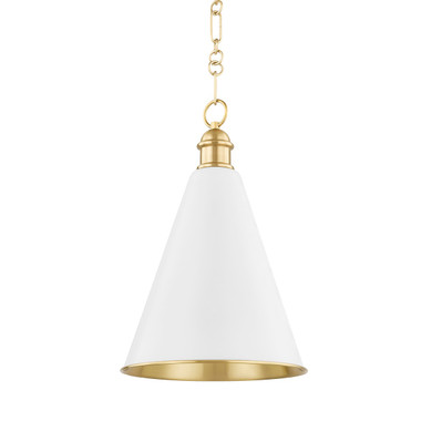 Mitzi - H761701A-AGB/SWH - One Light Pendant - Fenimore - Aged Brass