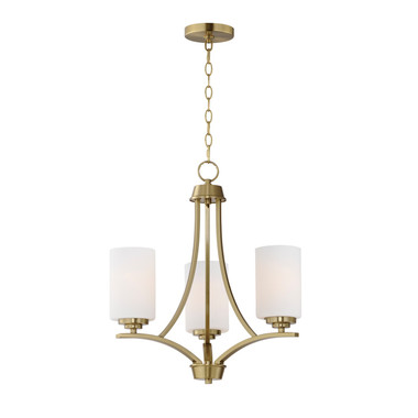 Maxim - 20033SWSBR - Three Light Chandelier - Deven - Satin Brass