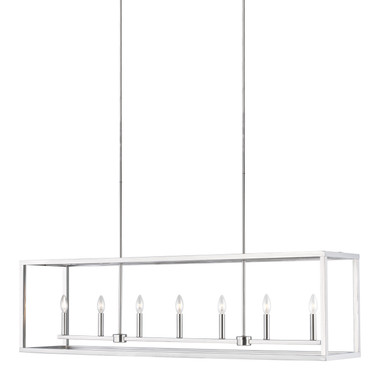 Generation Lighting. - 6634507-962 - Seven Light Island Pendant - Moffet Street - Brushed Nickel