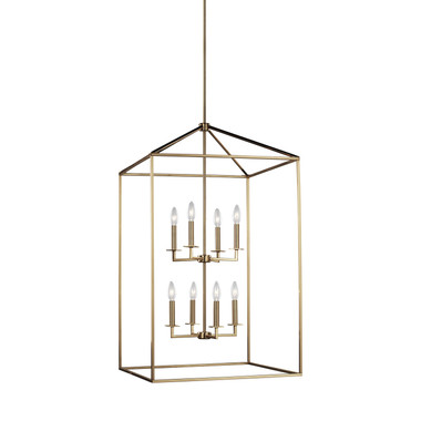 Generation Lighting. - 5315008EN-848 - Eight Light Hall / Foyer - Perryton - Satin Brass