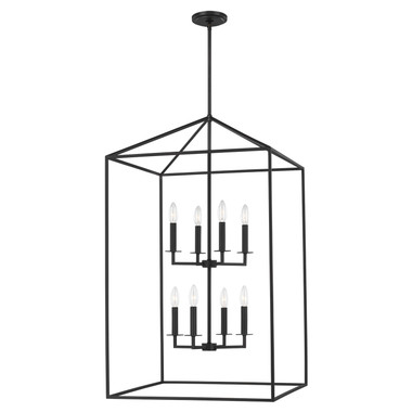 Generation Lighting. - 5315008EN-112 - Eight Light Hall / Foyer - Perryton - Midnight Black