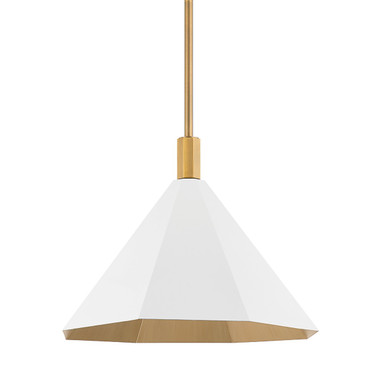 Troy Lighting - F8322-PBR/SWH - One Light Pendant - Huntley - Patina Brass