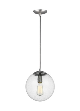 Visual Comfort Studio - 6601801-04 - One Light Pendant - Leo - Hanging Globe - Satin Aluminum