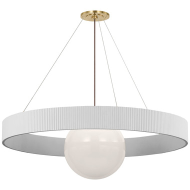 Visual Comfort Signature - WS 5002HAB/WHT-WG - LED Chandelier - Arena - Hand-Rubbed Antique Brass and White Glass